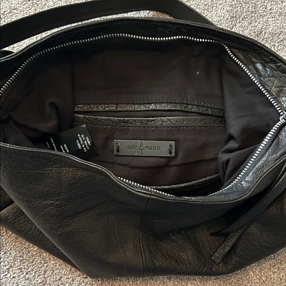 Day & Mood Black Leather Hobo Bag - Picture 6 of 9
